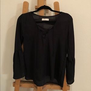 A&F bell-sleeve crisscross blouse
